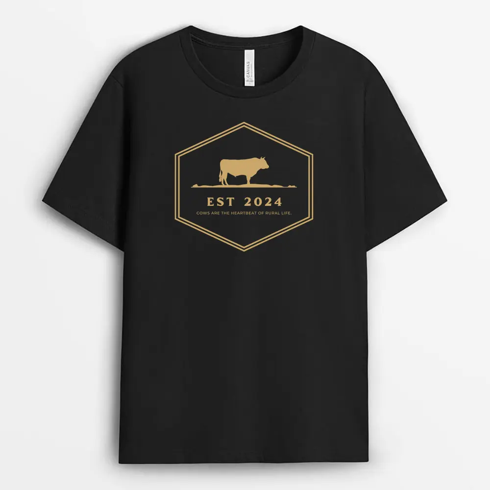 Cows Are The Heartbeat Of Rural Life Vincaxtee T-Shirt - Black